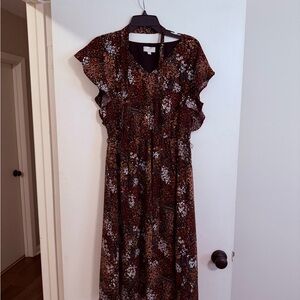 LOFT Floral Midi Dress